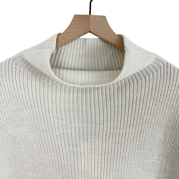 Quince Australian Merino Wool Relaxed Turtleneck Sweater Dress Cream L NWT - Picture 4 of 12